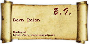 Born Ixion névjegykártya